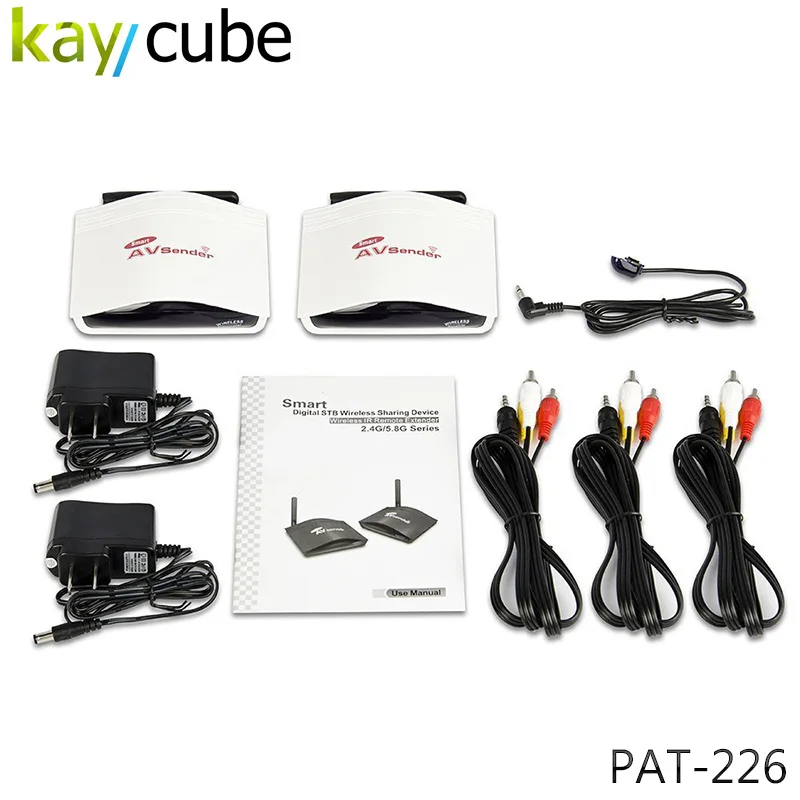 PAT-226 Смарт 2,4 ГГц беспроводной av-передатчик и приемник для DVD/DVR/CCD камера/IPTV/спутниковая приставка/AV ИК-пульт дистанционного управления