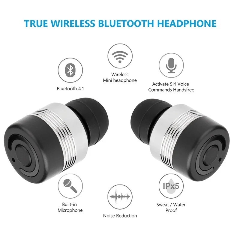 1 пара мини беспроводные наушники вкладыши Bluetooth 4 2 с магнитным зарядным