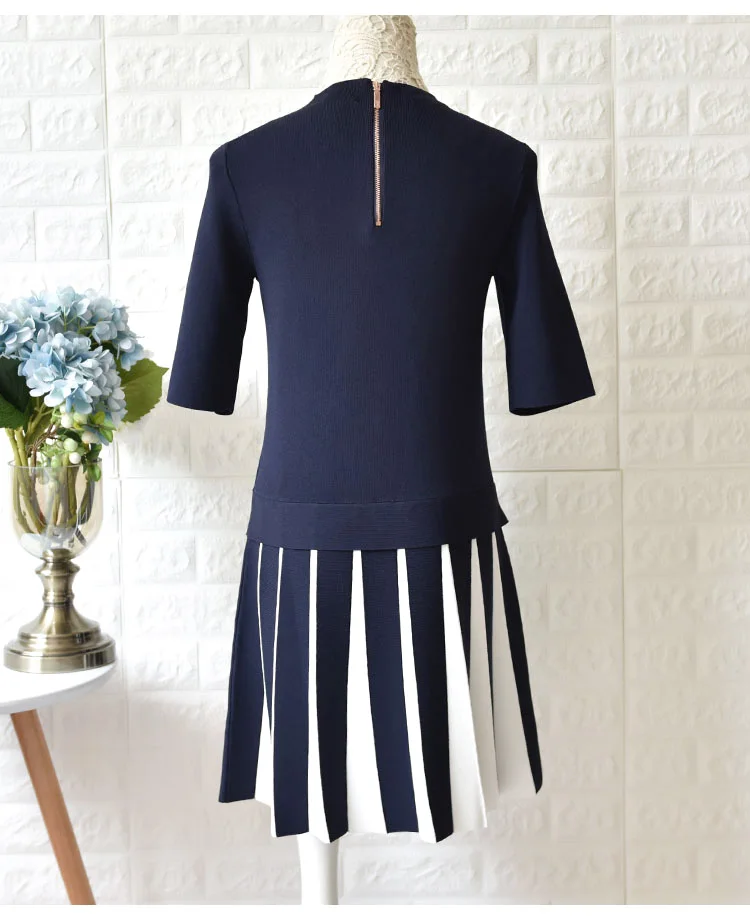 

PIXY Summer Pink Knitted Fringe Dress Mid Dresses Short Sleeve Navy Blue Turtleneck Bodycon Sun Dress Ice Silk za sukienka Cute