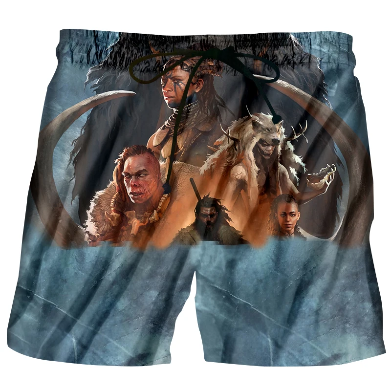 Лето 2017 г. пляжные Шорты для женщин Для мужчин принт шерстистый мамонт Совета