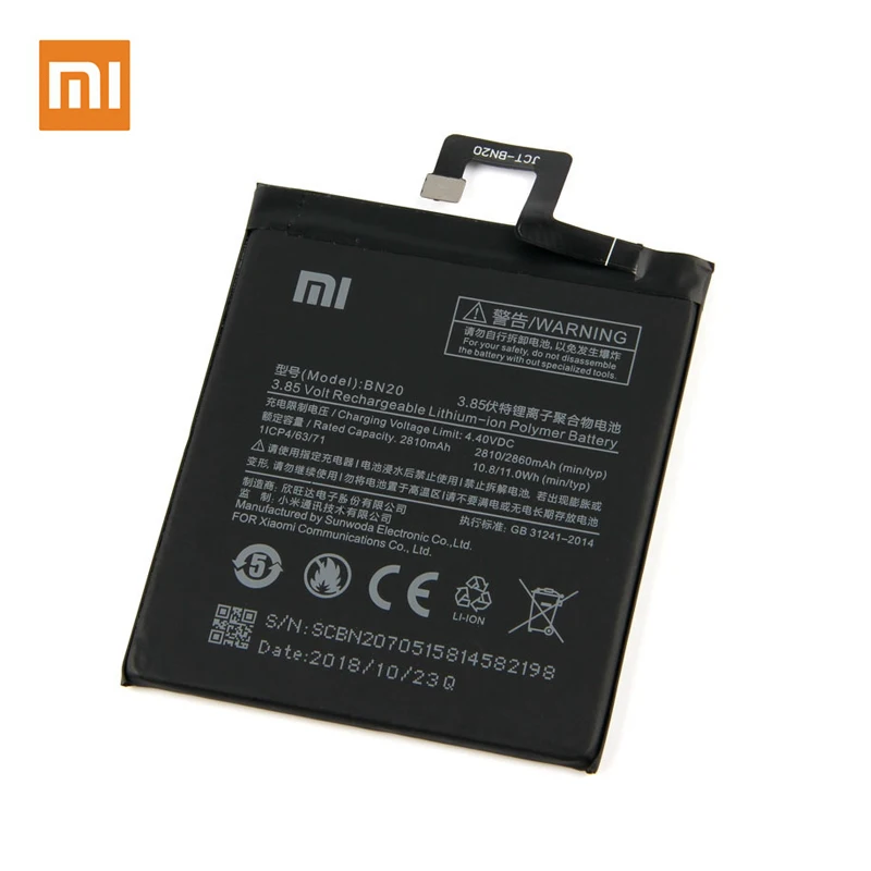 

BN20 Genuine Battery for Xiaomi Mi 5C M5C Mi5C 2860mAh High Quality akku Li-ion with free Repair Tool set+Tracking
