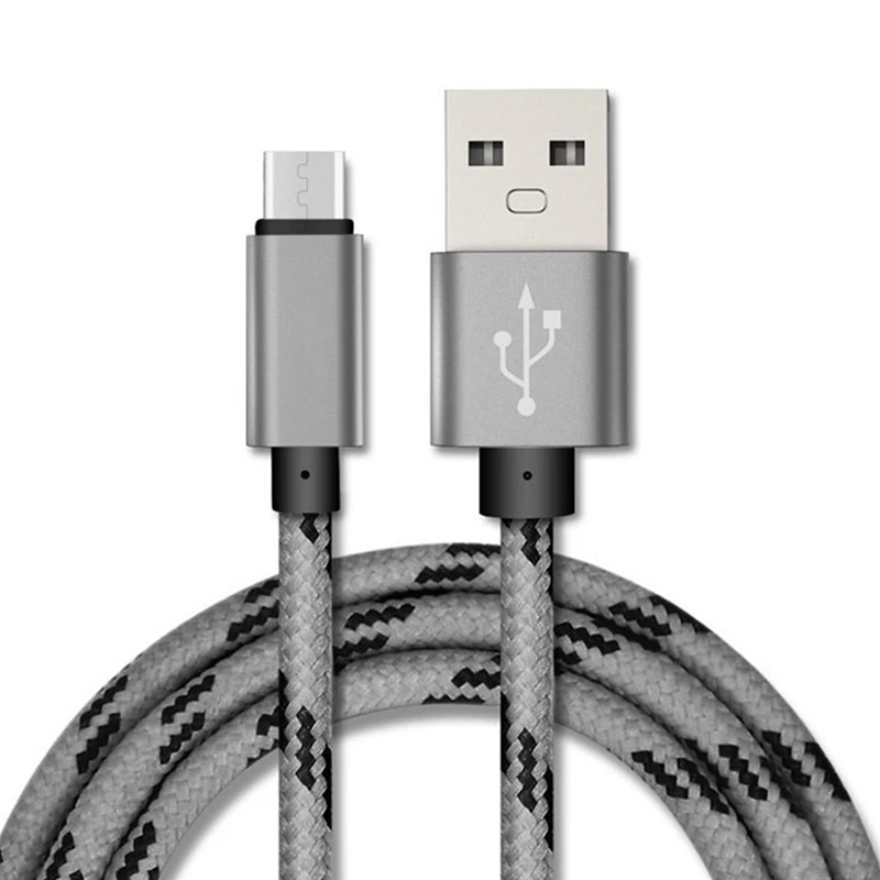 5V2A кабель для мобильного телефона Быстрая Зарядка Micro USB в клетку нейлоновый