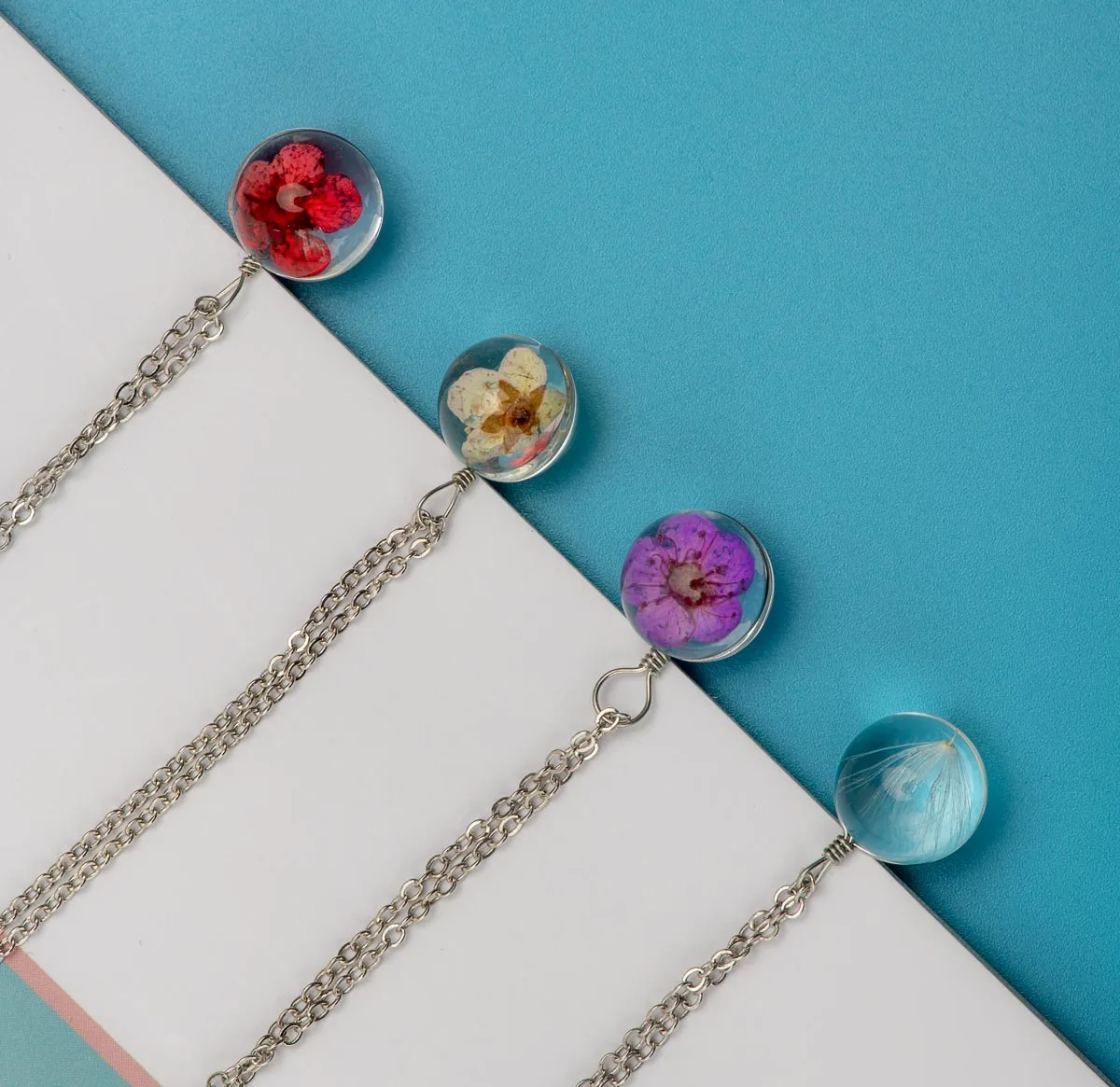 Стеклянные подвески ожерелья с цветами женские очки цепочка ожерелье модные