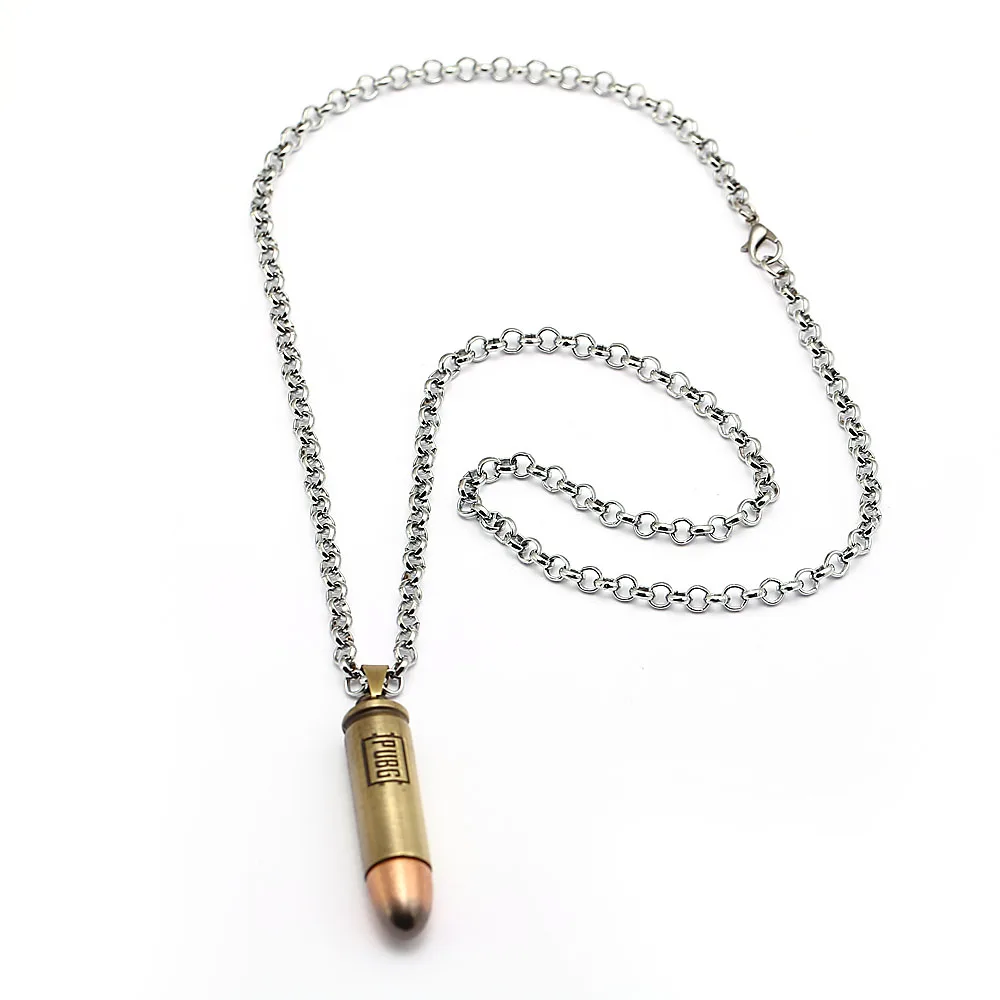 necklace Llavero bala игра Pubg брелок Playerunknown's Battlegrounds цепочка для ключей с пулей для мужчин металлический кулон оружие брелок автомобильные украшения - Цвет: necklace
