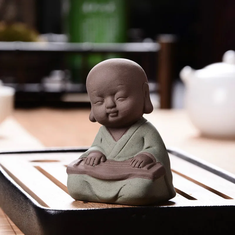 Керамическая бутиковая статуя монаха Будды маленькие буддийские украшения для