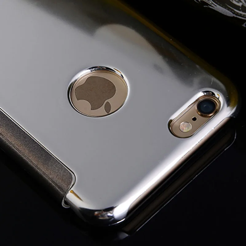 200 шт./лот зеркальные Чехлы прозрачное окошко для просмотра флип кейс чехол iPhone 7