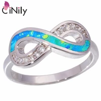cinily created blue fire opal cubic zirconia silver plated ring wholesale retail elegant for women jewelry ring size 5 10 oj8075