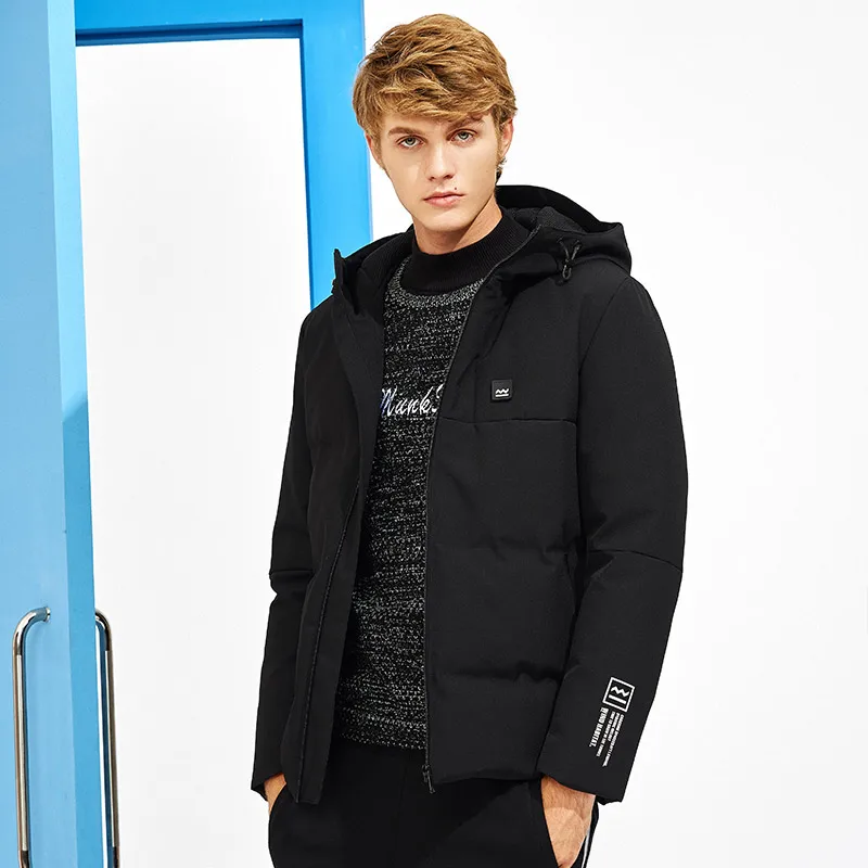 AYR705306 black Пионерский лагерь зимний теплый пуховик мужской с капюшоном толстый пуховик мужской классический дизайн AYR705306 - Цвет: AYR705306 black