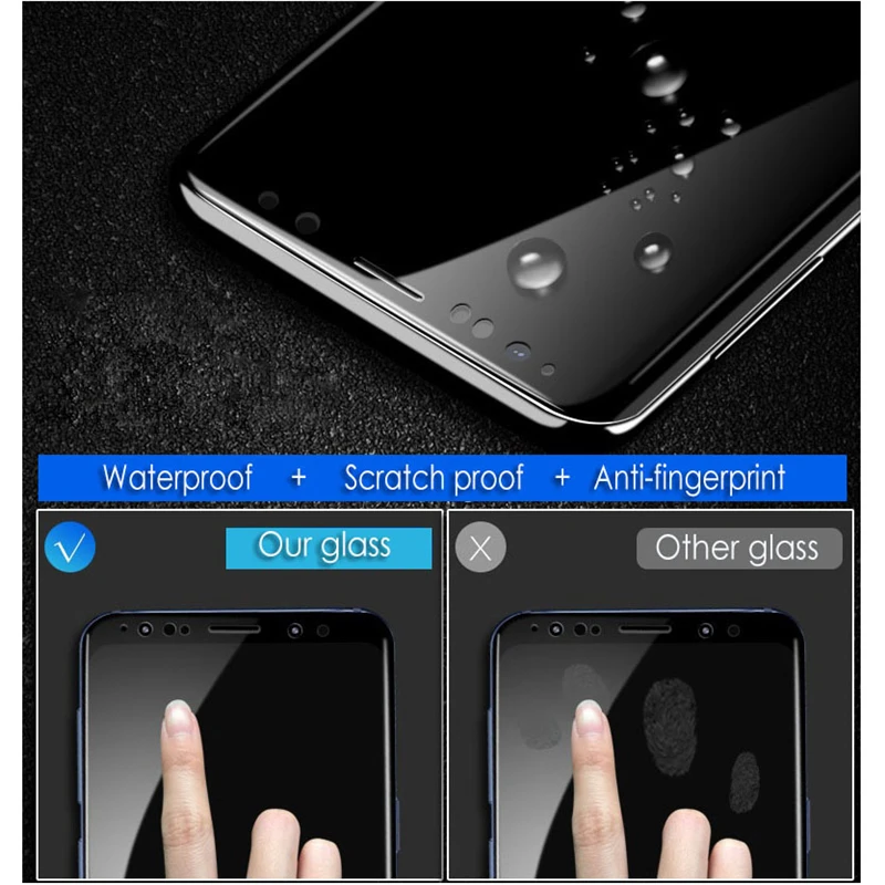 Полностью изогнутая Защита экрана для samsung Galaxy S9 S8 Plus S7 S7edge S6 edge Note 8 Note 9 S6edge Plus закаленное стекло Sklo