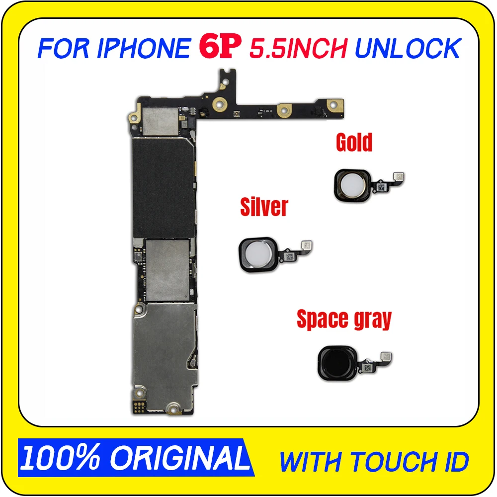 Для iphone 6 plus материнская плата 16 Гб/64 Гб/128 ГБ оригинальная разблокированная с сенсорным ID/без Touch ID, для iphone 6Plus материнская плата