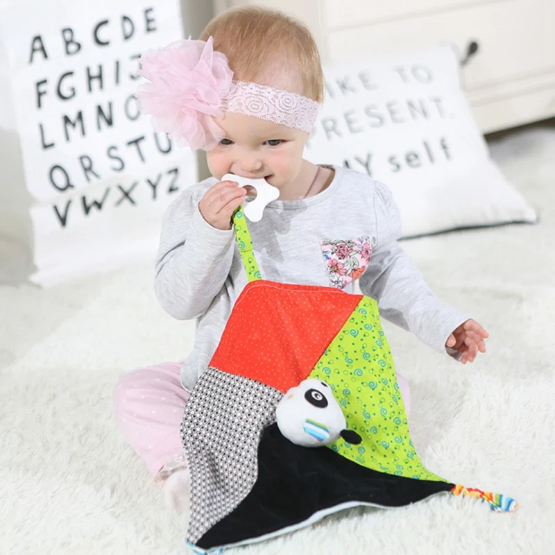 Детские мягкие плюшевые погремушки с мультяшными животными игрушки для