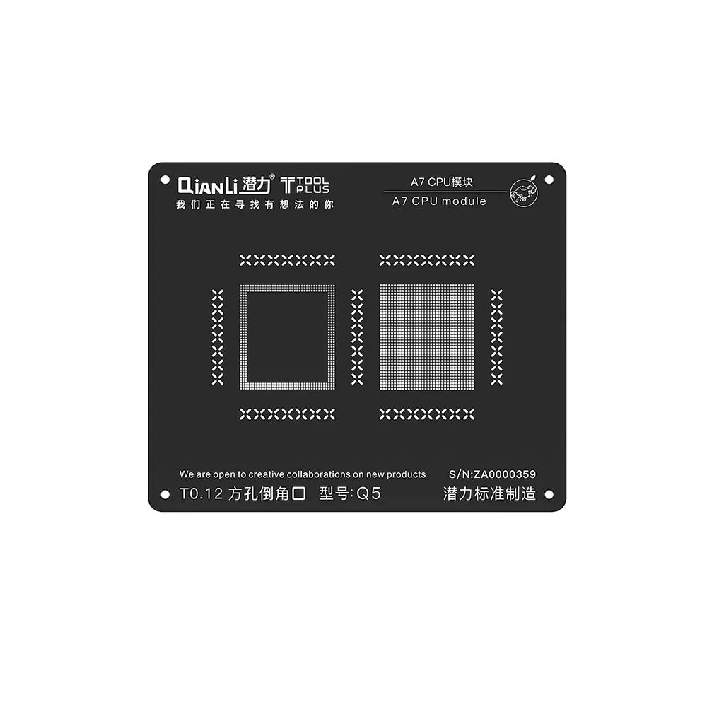 Qianli квадратное отверстие черный трафарет для ЦП iPhone CPU A7 A8 A9 A10 A11 модуль