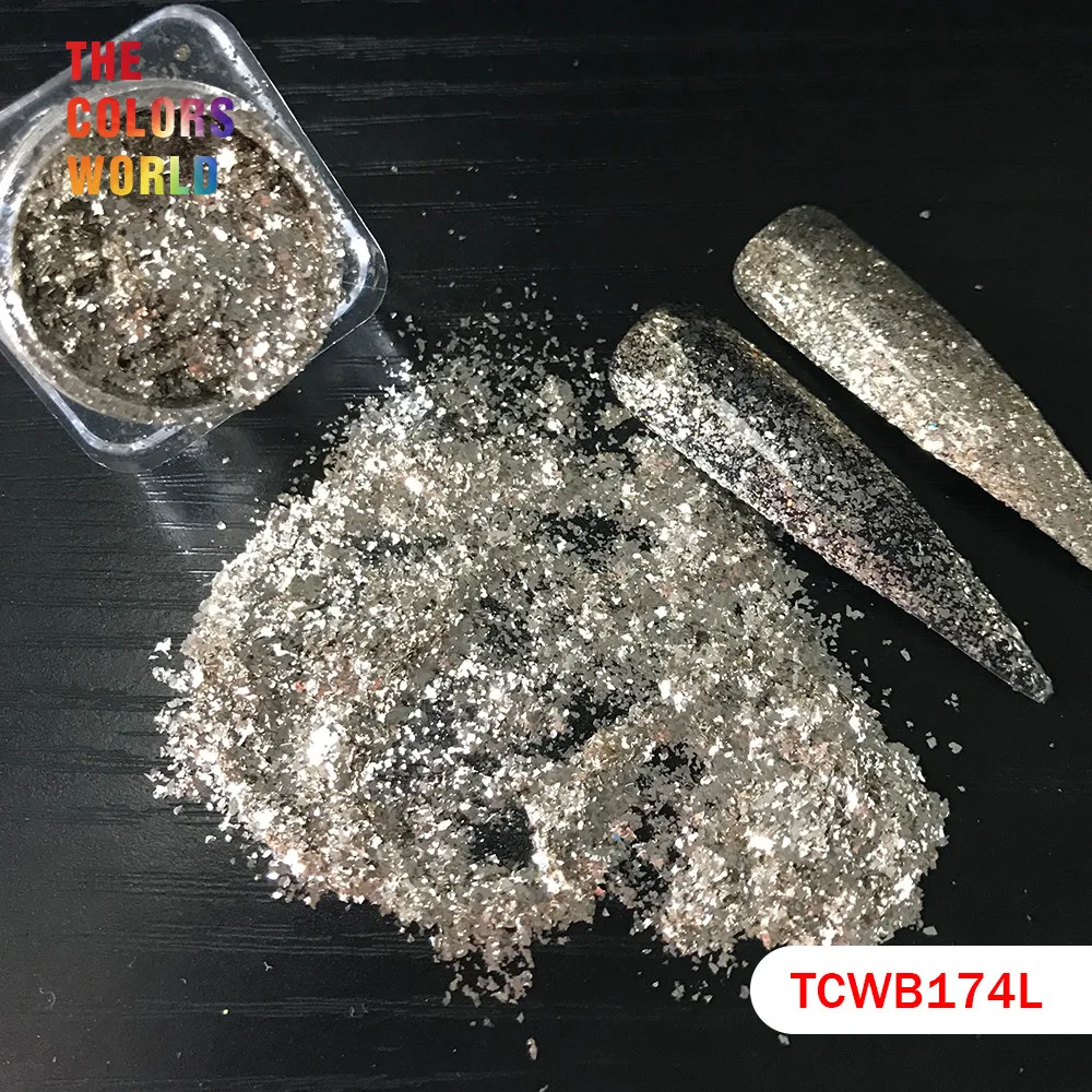 TCWB174L глубокий серебряный цвет хлопья для дизайна ногтей украшения ногтей гель лак для ногтей украшение для тела и другие DIY украшения