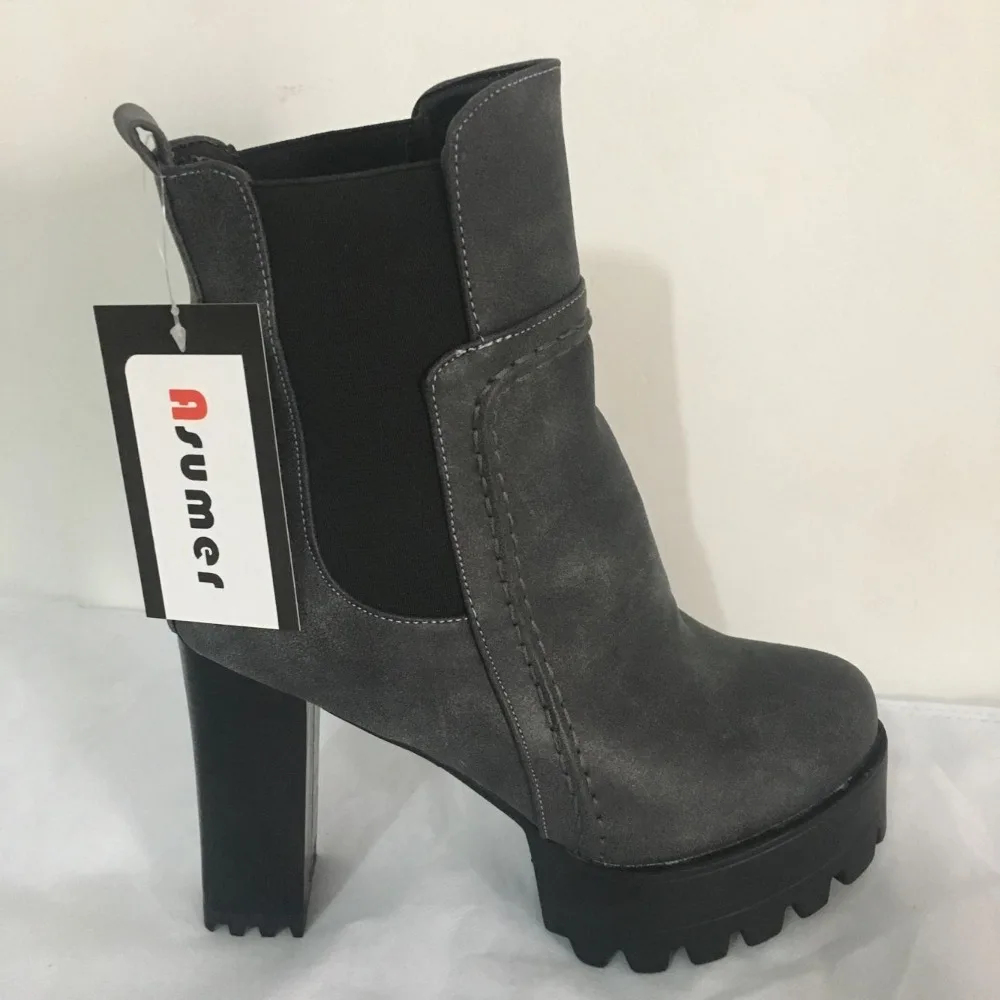 Asumer/Новое поступление 2020 года Зимние теплые восстановленные ботильоны Женские