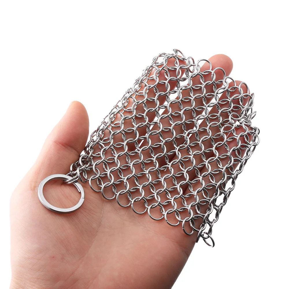 1 шт., нержавеющая сталь, Chainmail, ладонь, щетка, скруббер, кухонные гаджеты, инструмент для мытья, сковорода, блюдо, чаша, инструмент для чистки, кухонная посуда, аксессуары