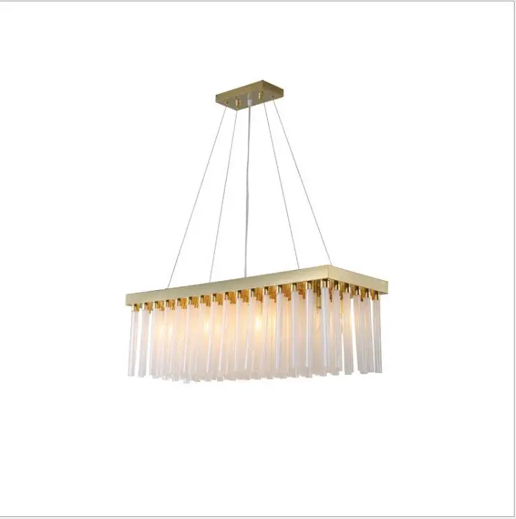 Постмодерн хрустальная люстра Золотая Роскошная прямоугольная ресторанная