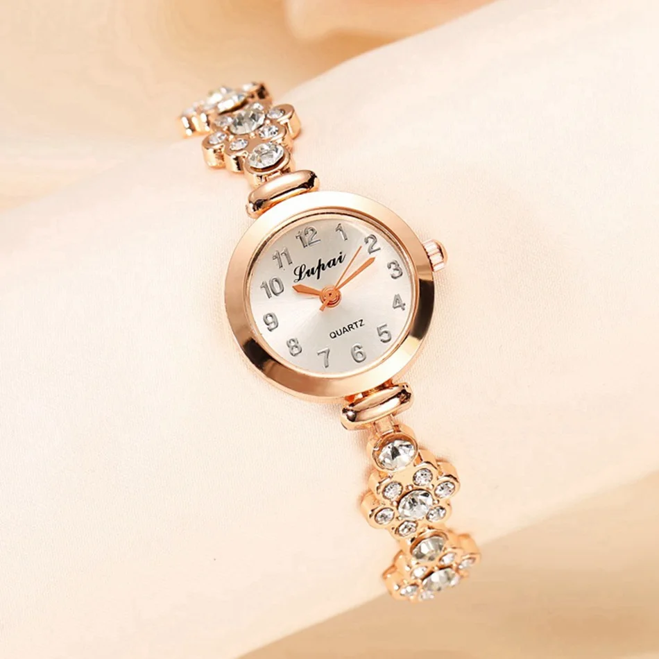 Rose Gold Watch Lvpai браслет часы для женщин Дамская мода кварцевые-часы женские имитация алмаза наручные часы для женщин женские часы - Цвет: Rose Gold Watch