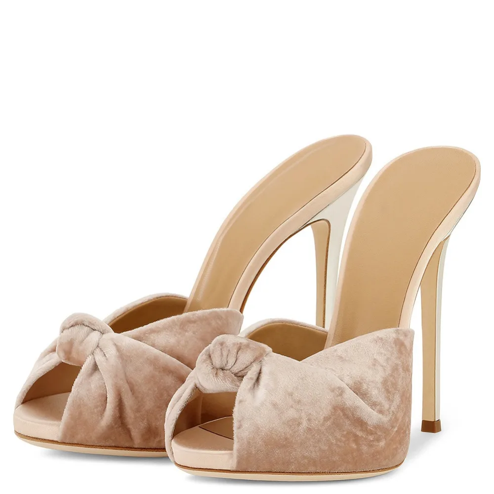 Женские туфли без задника на высоком каблуке с узлом 2018 пикантные женские черные