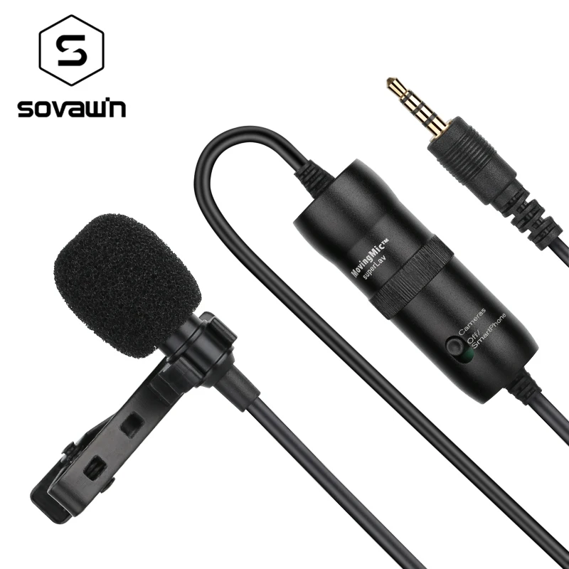 Портативный конденсаторный петличный микрофон с клипсой для интервью