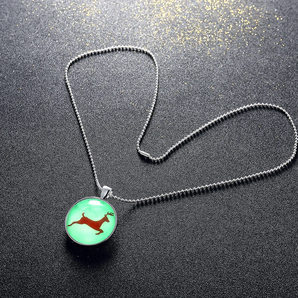 Рождественский подарок 2017 благоприятный олень кулон Цепочки и ожерелья