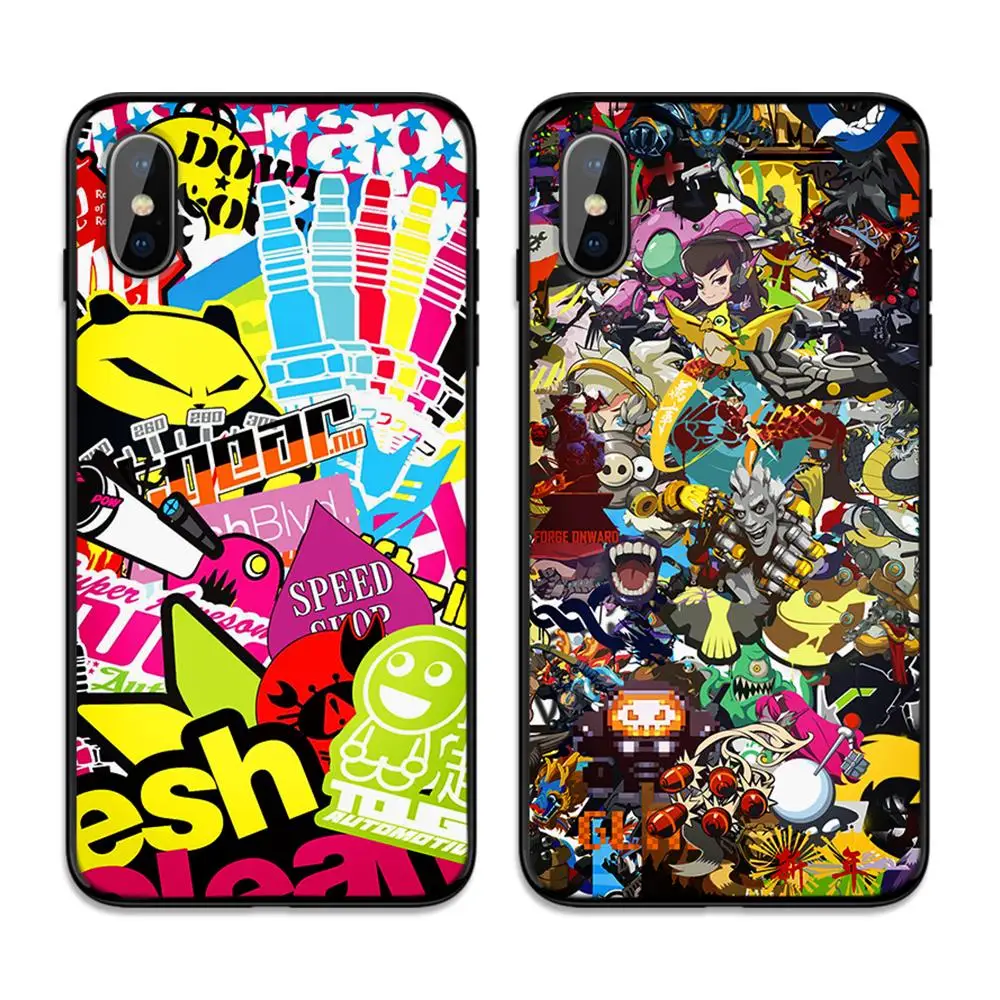 Художественная стандартная граффити Stickerbomb мягкая термополиуретановая крышка