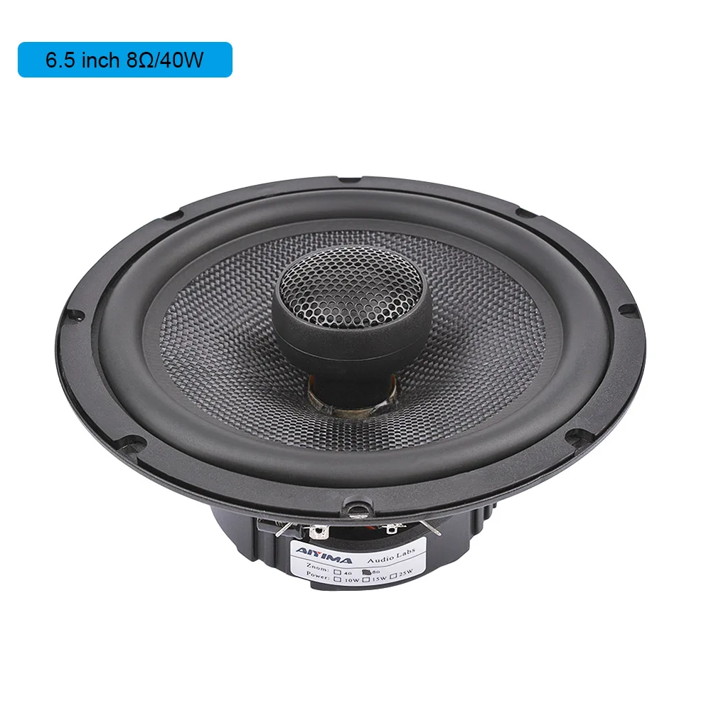8 Ohm AIYIMA 1 шт. 6,5 дюймов автомобильные коаксиальные аудио музыкальные колонки 25 ядро шелковая пленка ВЧ 4 8 Ом 60 Вт стекловолокно Высокочастотный Низкочастотный динамик Громкоговоритель - Цвет: 8 Ohm