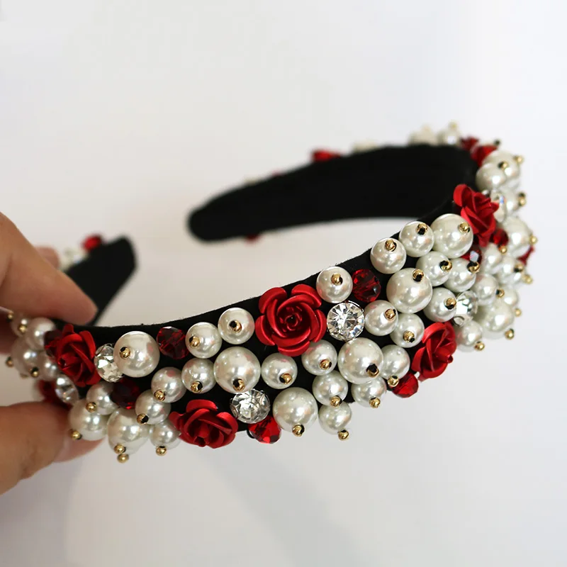 5 видов цветов диадемы в стиле барокко с короной и цветком розы ручной работы