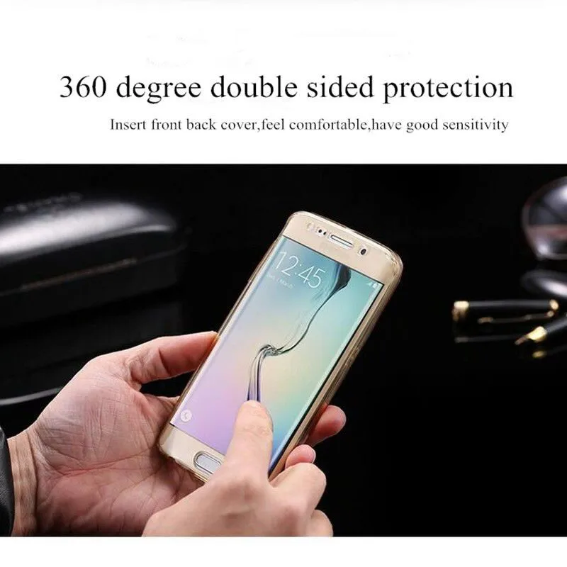 For Samsung Galaxy S8 S9 Plus Note 3 4 5 Double Sided TPU Ultrathin Transparent Soft Case S6 S6edge S7 S7edge |