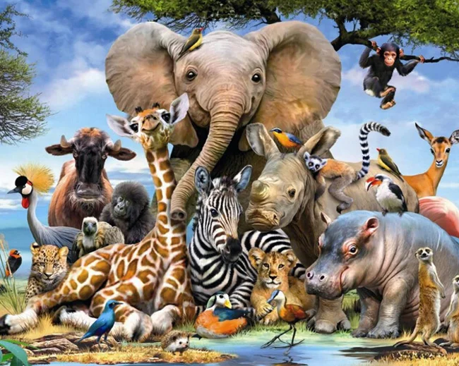 5d алмазов картина полный дрель квадратный/круглый Алмаз &quotживотных Семья&quot