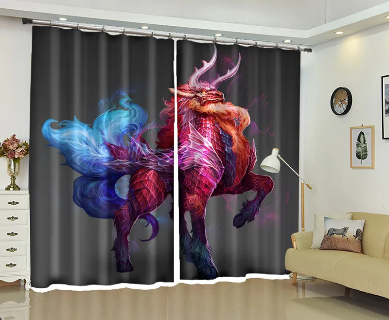 Свирепый Монстр 3D Оконные Занавески для гостиной офиса спальни Кортина