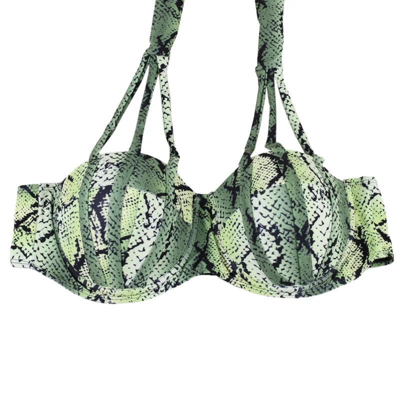 2017 Большие размеры купальник бикини с высокой талией на косточках женские