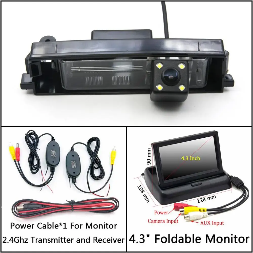 C Wireless 4.3inch F Owtosin Reverse Rear View Camera For Toyota Vitz Platz Yaris Hatchback RAV4 RAV-4 Car Accessories Backward Backup Camera - Название цвета: C Wireless 4.3inch F