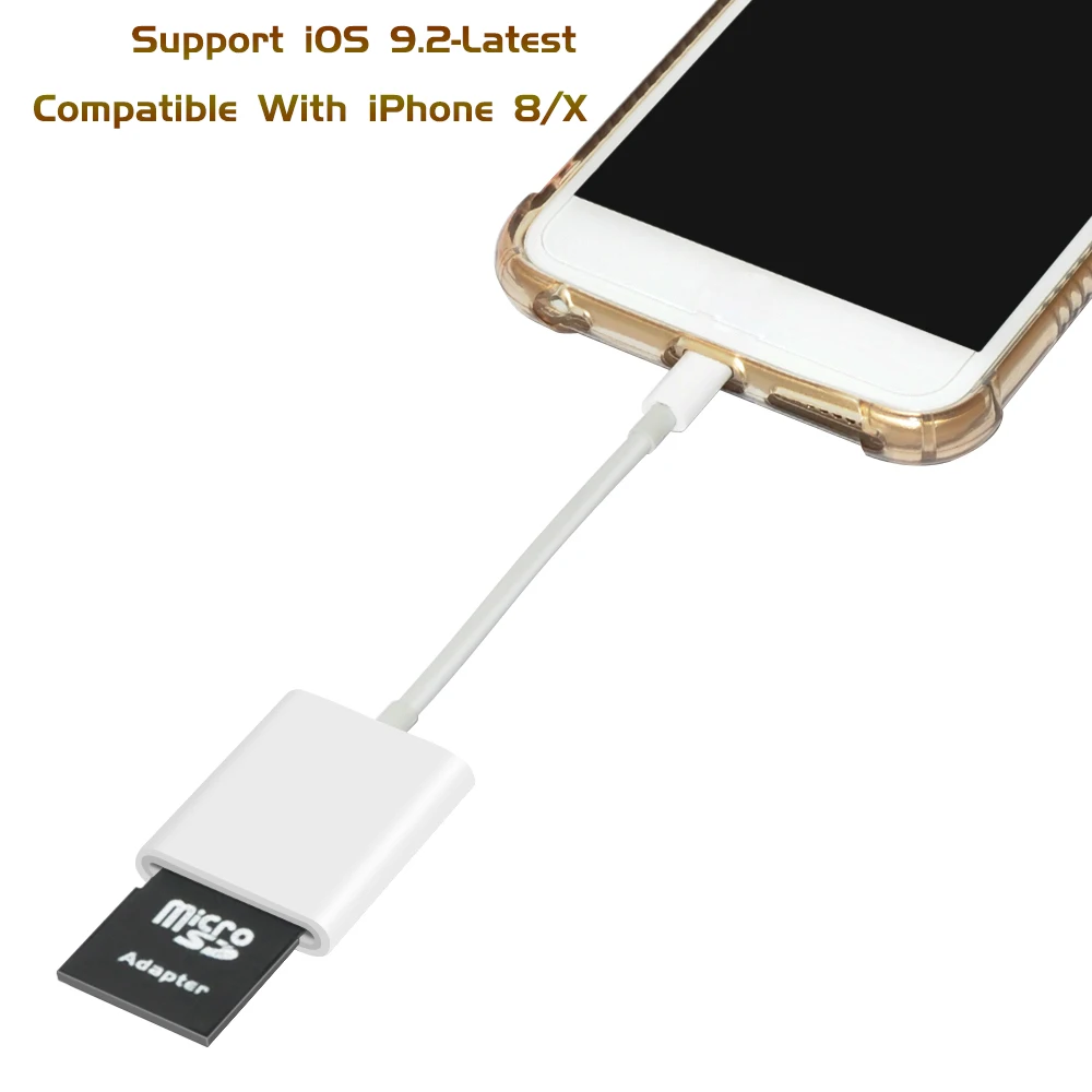 Combo SD TF Card Reader Digital Camera Kit Compatible OTG Adapter Cable For iPhone iOS 9.2-12 iPad Android Device Needn't APP |