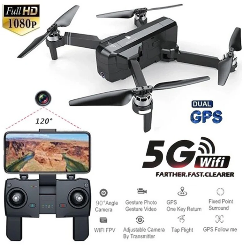 Для SJRC F11 Дрон с GPS 5 г Wi Fi FPV системы с 1080 P камера 25 минут время полета бесщеточный селфи жест управление складной RC Quadcopter