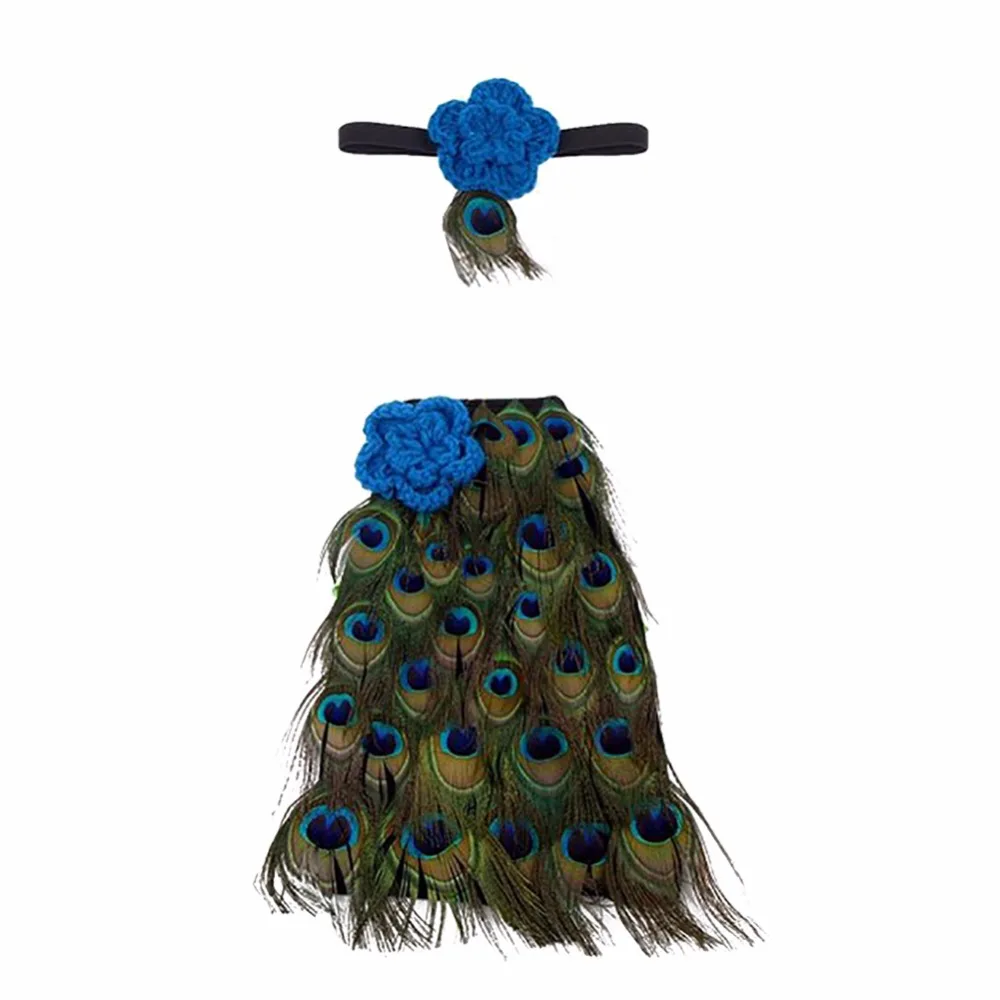 Прекрасная Мода Костюм Мальчик Девочка Ребенок Павлин Повязка Вязания Крючком