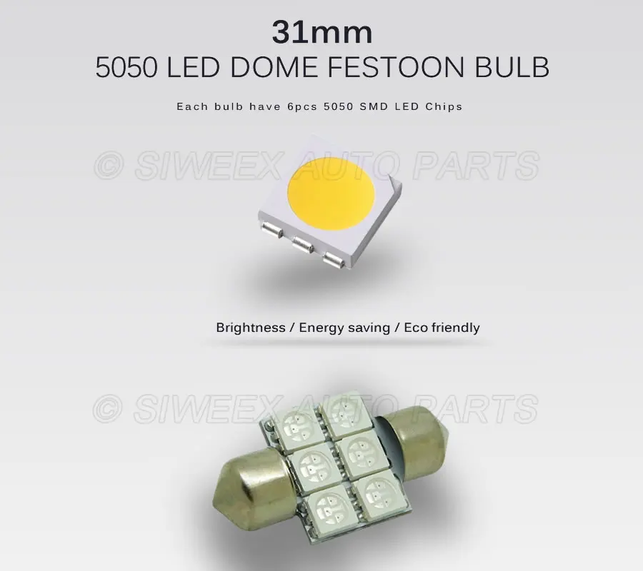 Новый 1 25 &quot31 мм 6-SMD 5050 DE3175 DE3022 светодиодный светильник для салона автомобиля