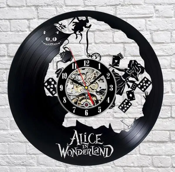 Style 2 1" виниловые настенные часы Alice in Wonderland мы все сумасшедшие стильные часы для гостиной бесшумные винтажные CD Подвесные часы - Цвет: Style 2