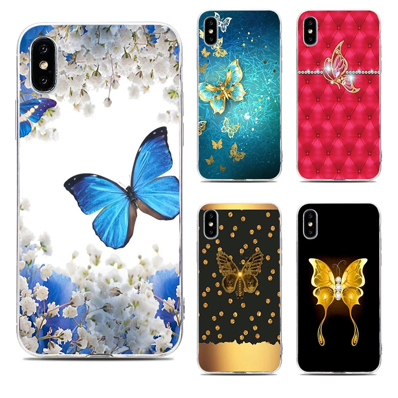 Роскошная серия бабочек чехлов для телефонов из TPU силиконового геля для BQ 6050 5700L 5520 5515 5505 Aquaris U/U2 X5 M5 E6 E5 C E4 E4.5 и т.д.