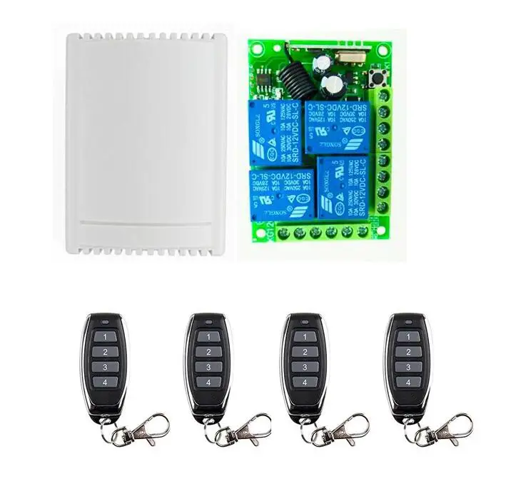 Смарт-12 V DC12V 4 CH 10A Беспроводной дистанционного Управление переключатель Системы приемник передатчика для Приспособления ворота гаража led