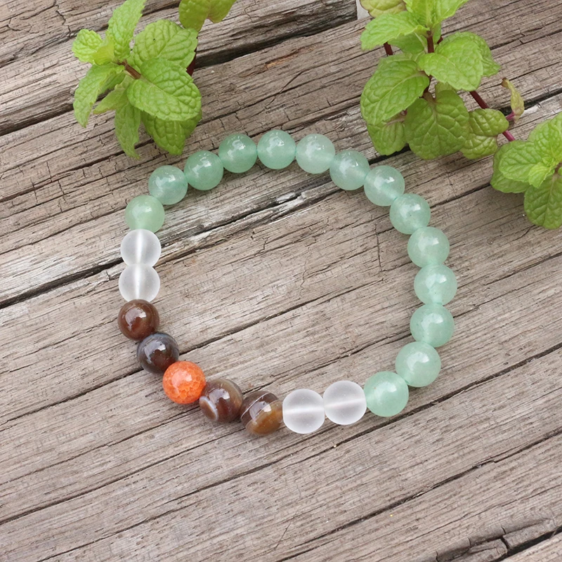 Бисер из натурального камня 8 мм зеленый авентурин кофейный оникс наборы