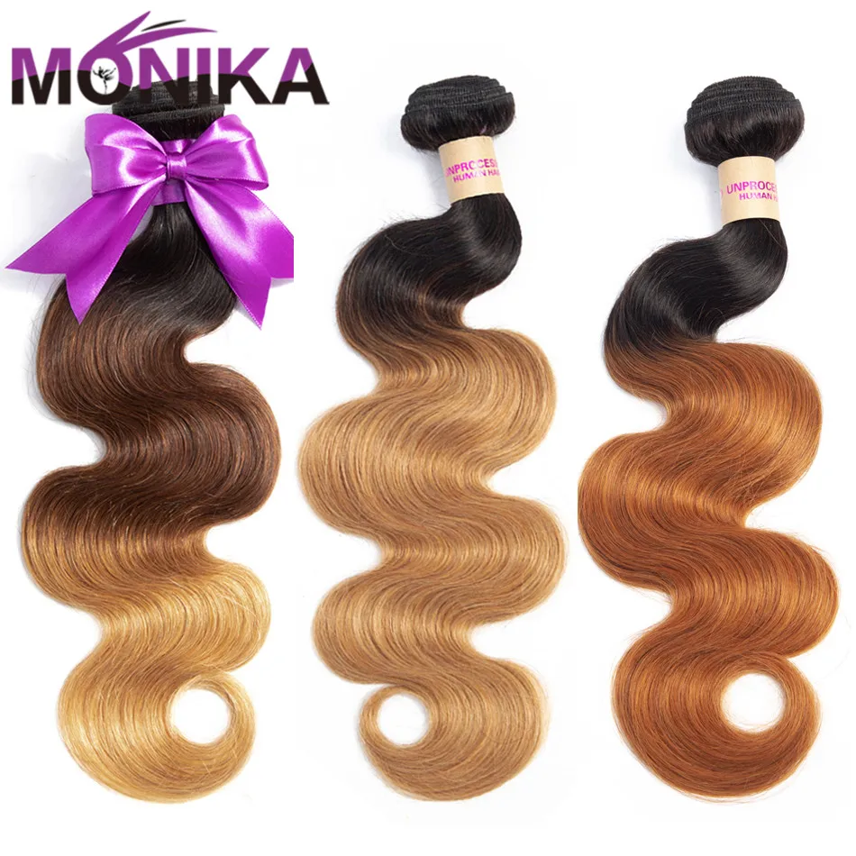 Monika волосы медовый блонд пучки объемные волнистые Омбре человеческие плетение