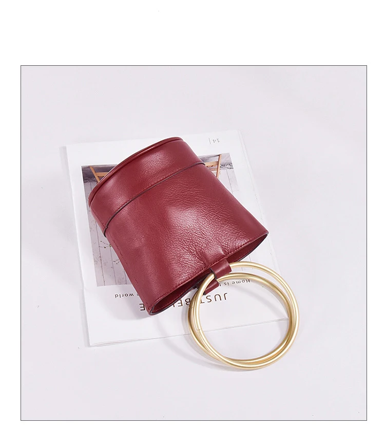 Женские сумки из натуральной кожи мини настоящие кожаные ведро маленькая сумка