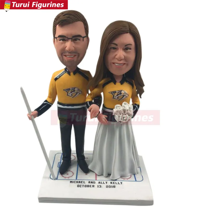 Bobblehead Жених персонализированные Свадебный торт Топпер свадебный | Дом и сад