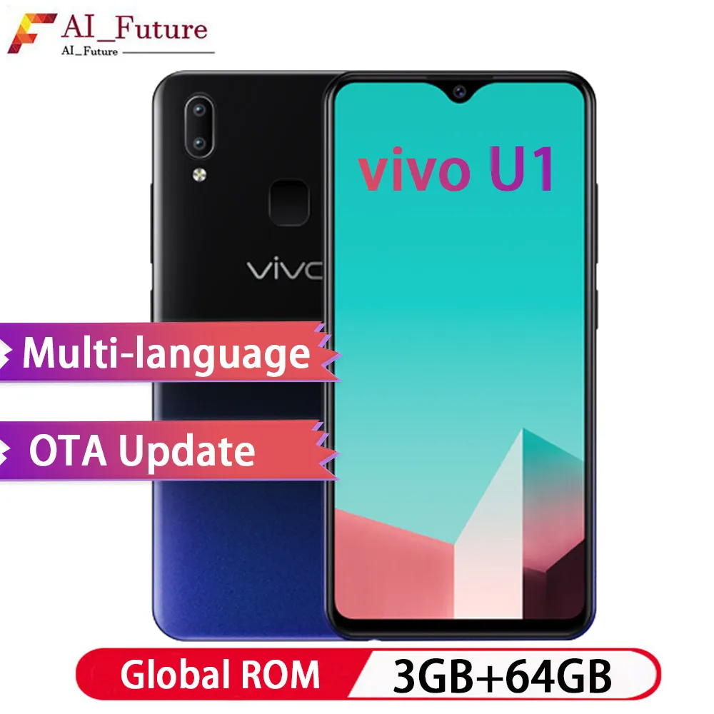 VIVO U1 с глобальной прошивкой 3 Гб ОЗУ 64 ПЗУ 6 2 дюймов полноэкранный смартфон