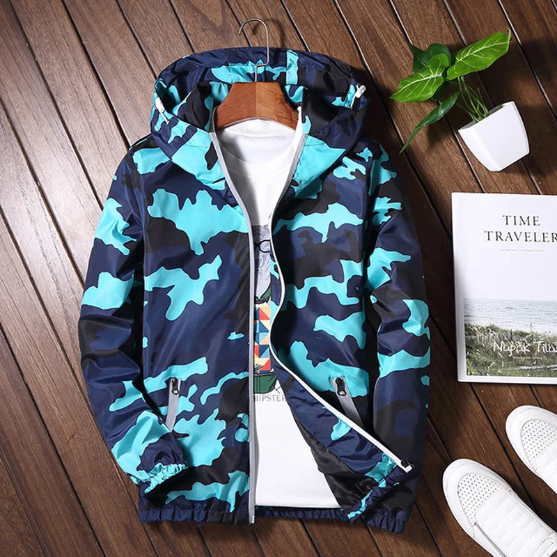 Светоотражающая куртка 2020 весна лето мужская с капюшоном модная камуфляжная