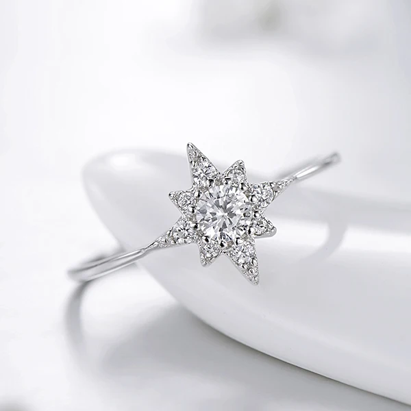 Modian 925 пробы серебряные кольца с подсолнечником модные простые прозрачные CZ кольца со стрелками для женщин вечерние ювелирные изделия для свадьбы - Цвет основного камня: 3