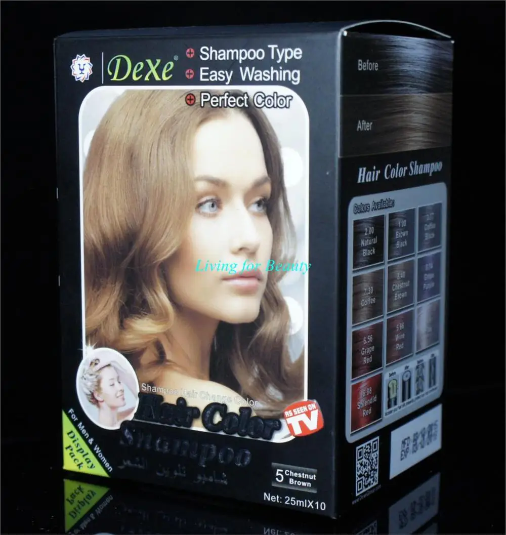 Dexe бренд каштановая темно русая краска для волос крем женщин и мужчин коричневый цвет шампунь 25 мл * 10