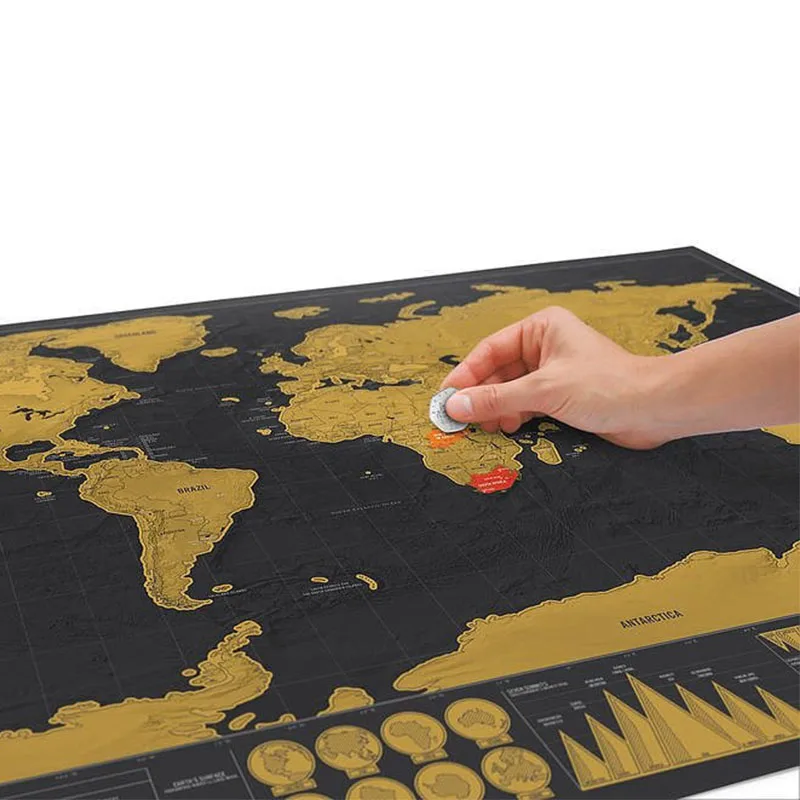 Deluxe Erase Black scratch for map world wall sticker Decoration Scratch Poster Mini Layer Coating Travel Edition Journal Home
