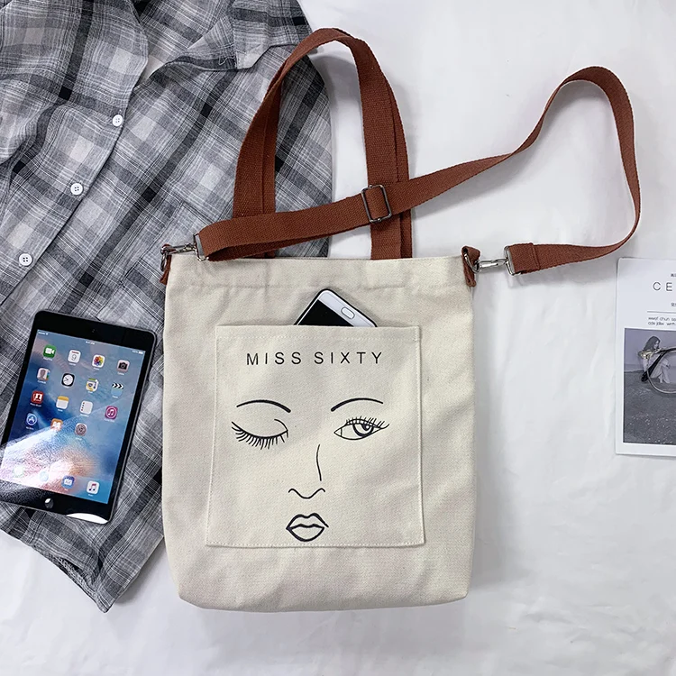Модные женские сумки мессенджеры из мультфильма холщовые на плечо Новое