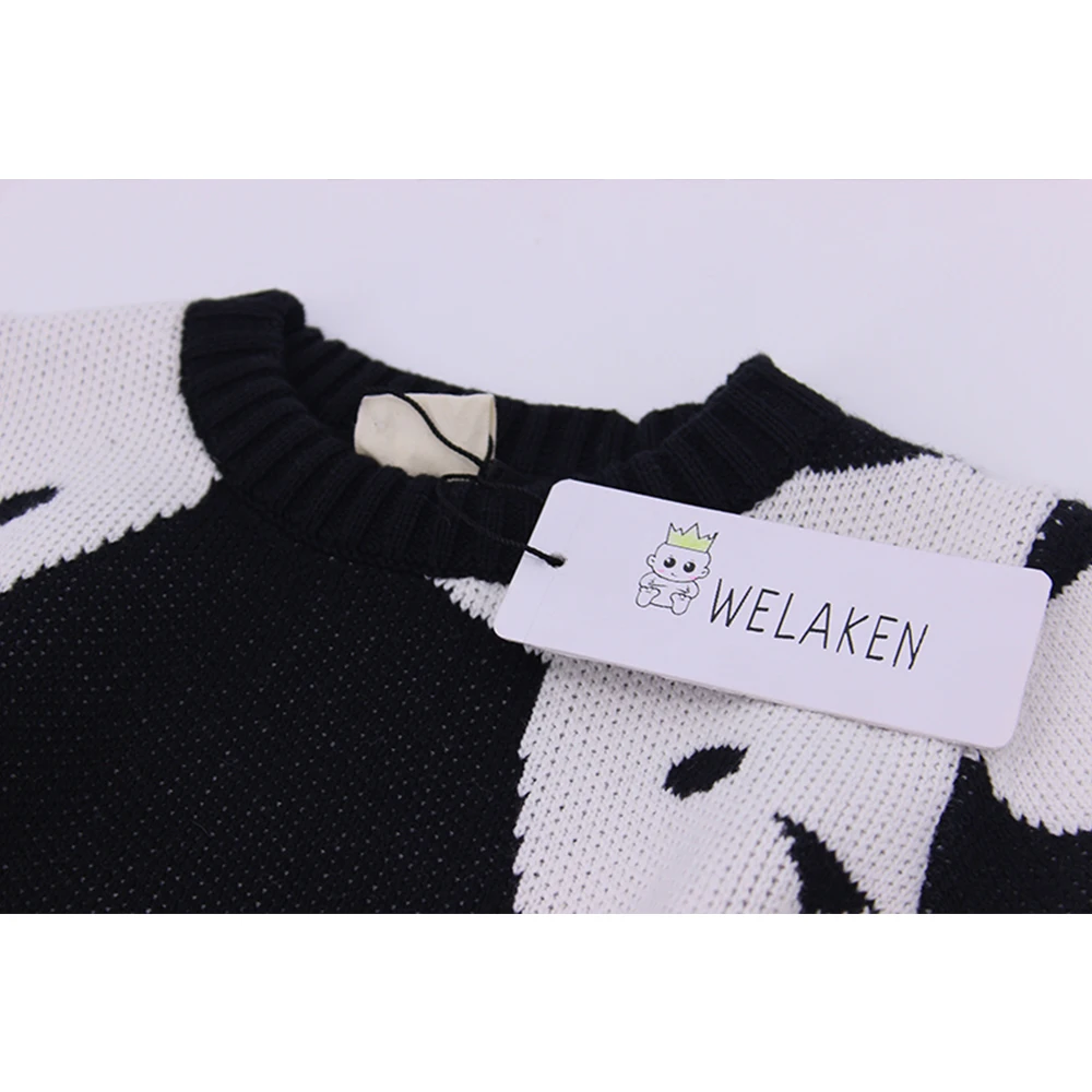 Welaken 2019 новый свитер с милым рисунком медведя для детей ранняя верхняя одежда